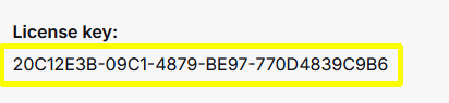 Copy licence key from purchase email
