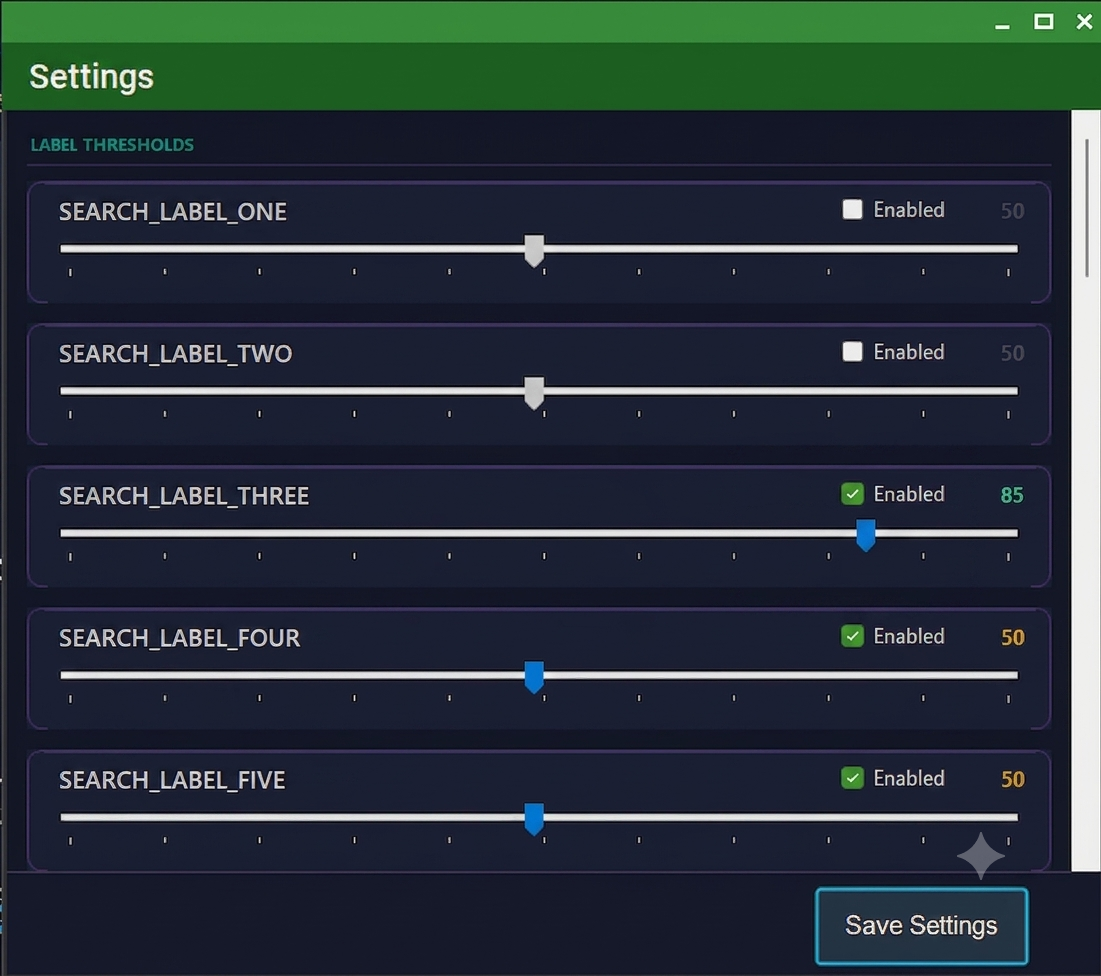 Adjust the detection threshold for each category