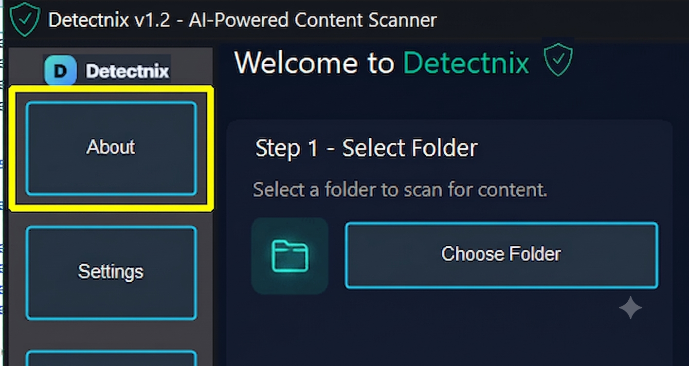 Click the About button in Detectnix Software